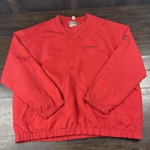 Vintage Budweiser Men's XXL Grab Some Buds Red Windbreaker Pullover Destinations